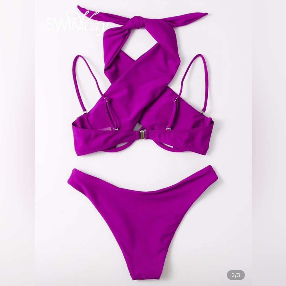 New Women's Purple Bikini Set